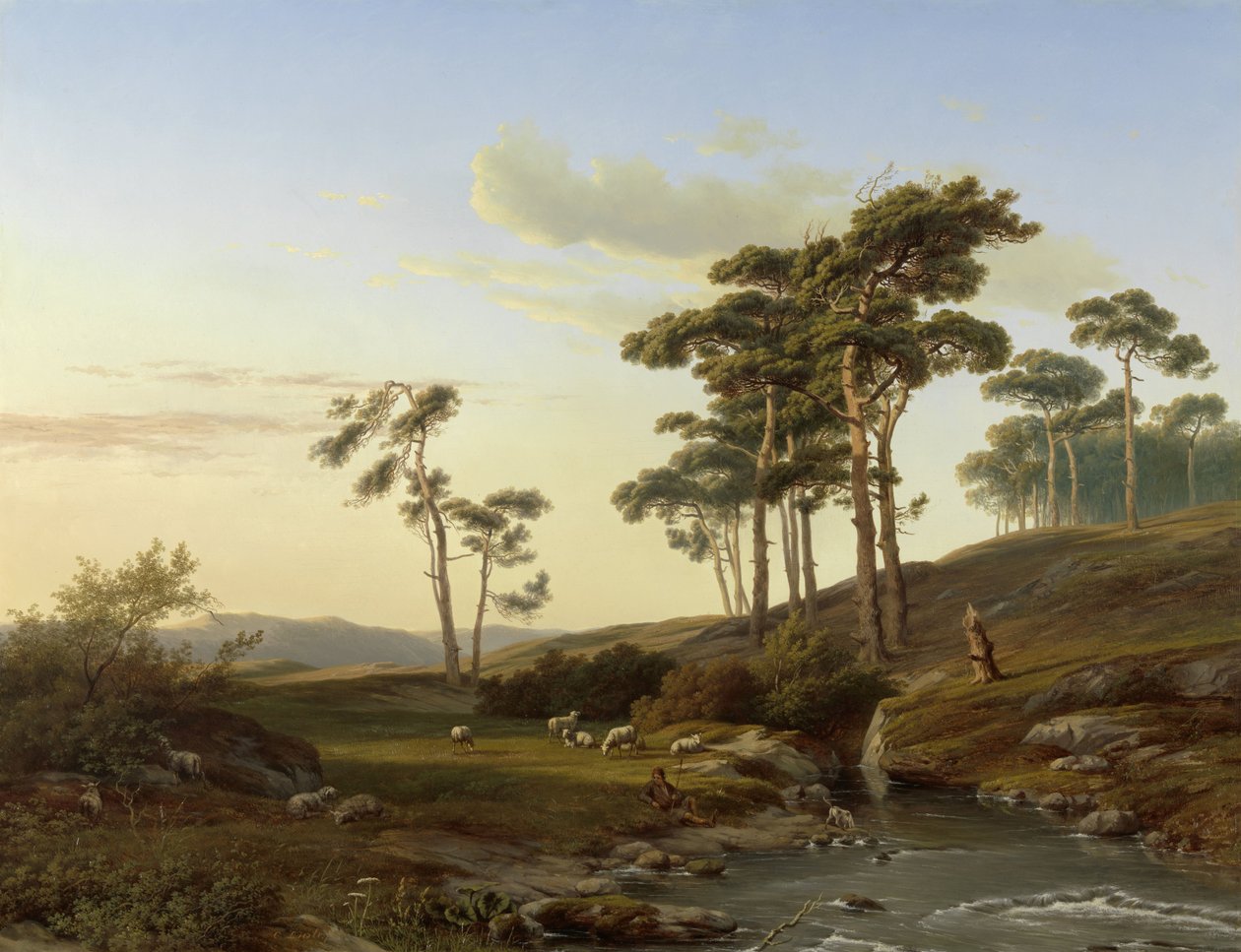 牧羊人的傍晚心情 作者 Cornelis Lieste（艺术家签名）