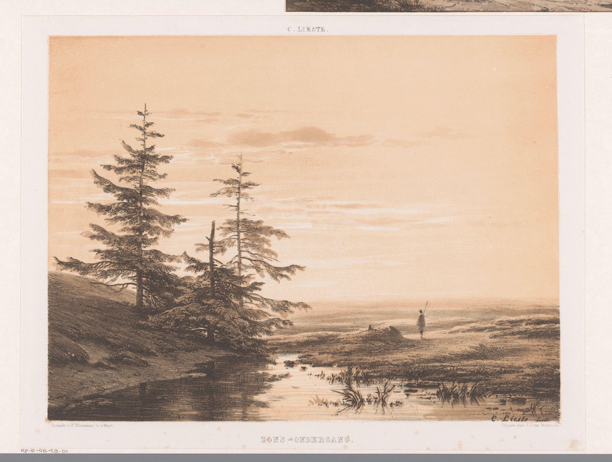 夕阳下的风景
日落（物体上的标题） 作者 科尼利斯·里斯特（Cornelis Lieste）