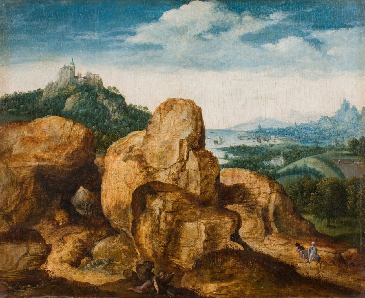飞往埃及的风景，约1545年 作者 Cornelis Massys