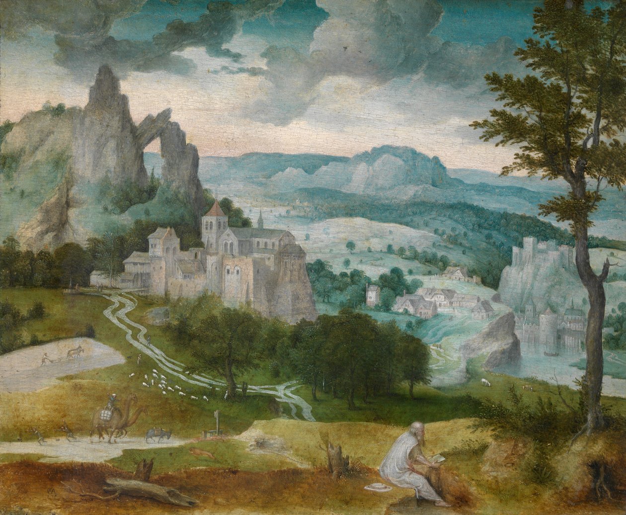 圣杰罗姆风景画 作者 Cornelis Massys