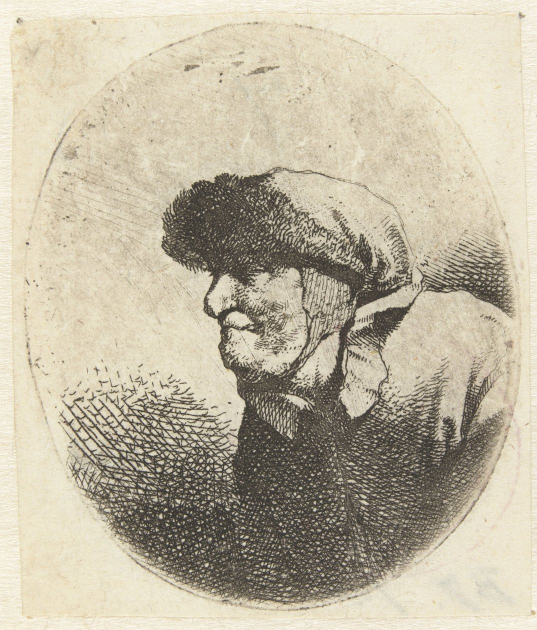 老妇人半身像，侧面图 作者 Cornelis Pietersz。贝加