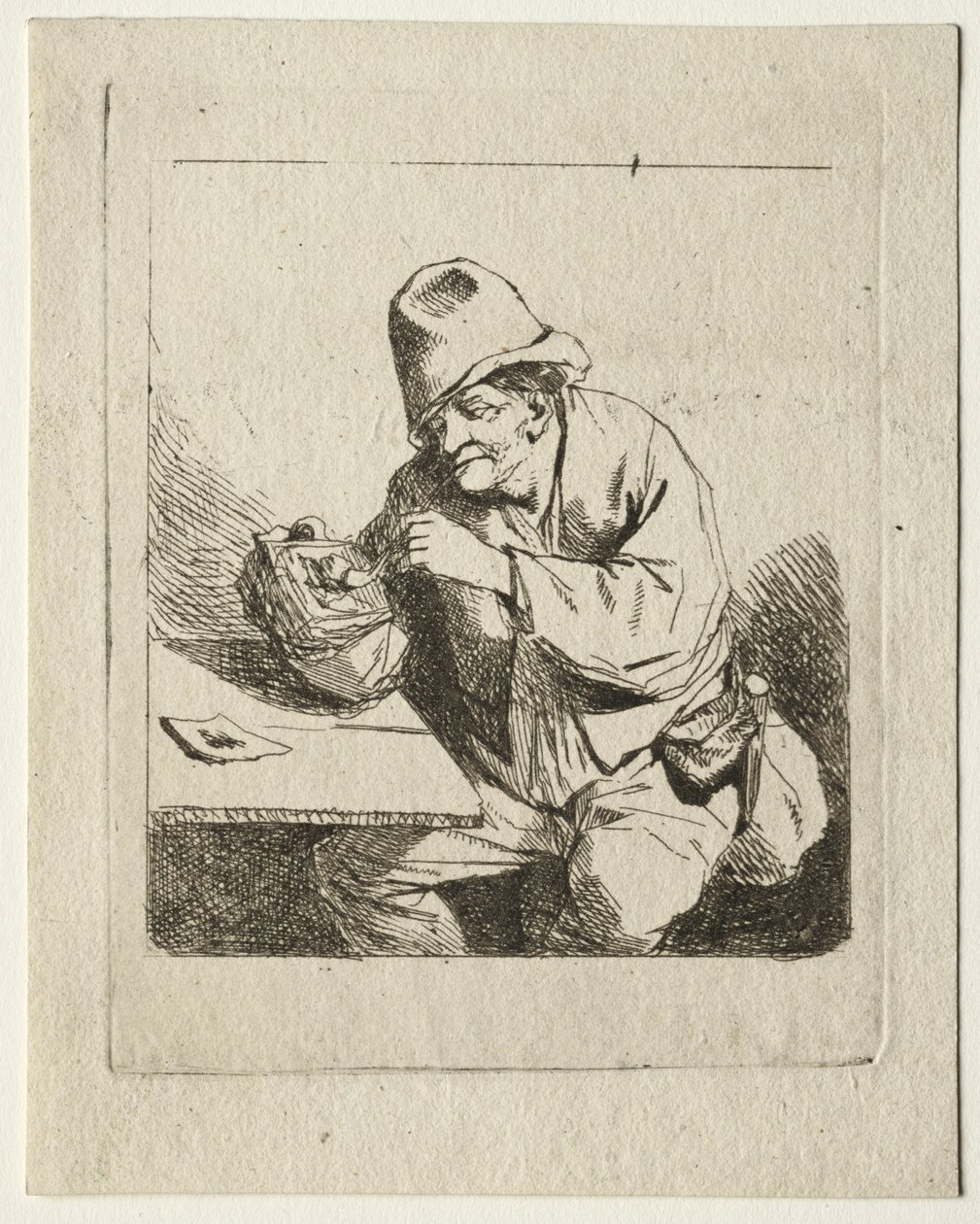 1600年代中期，农民点燃烟斗。 作者 Cornelis Pietersz Bega