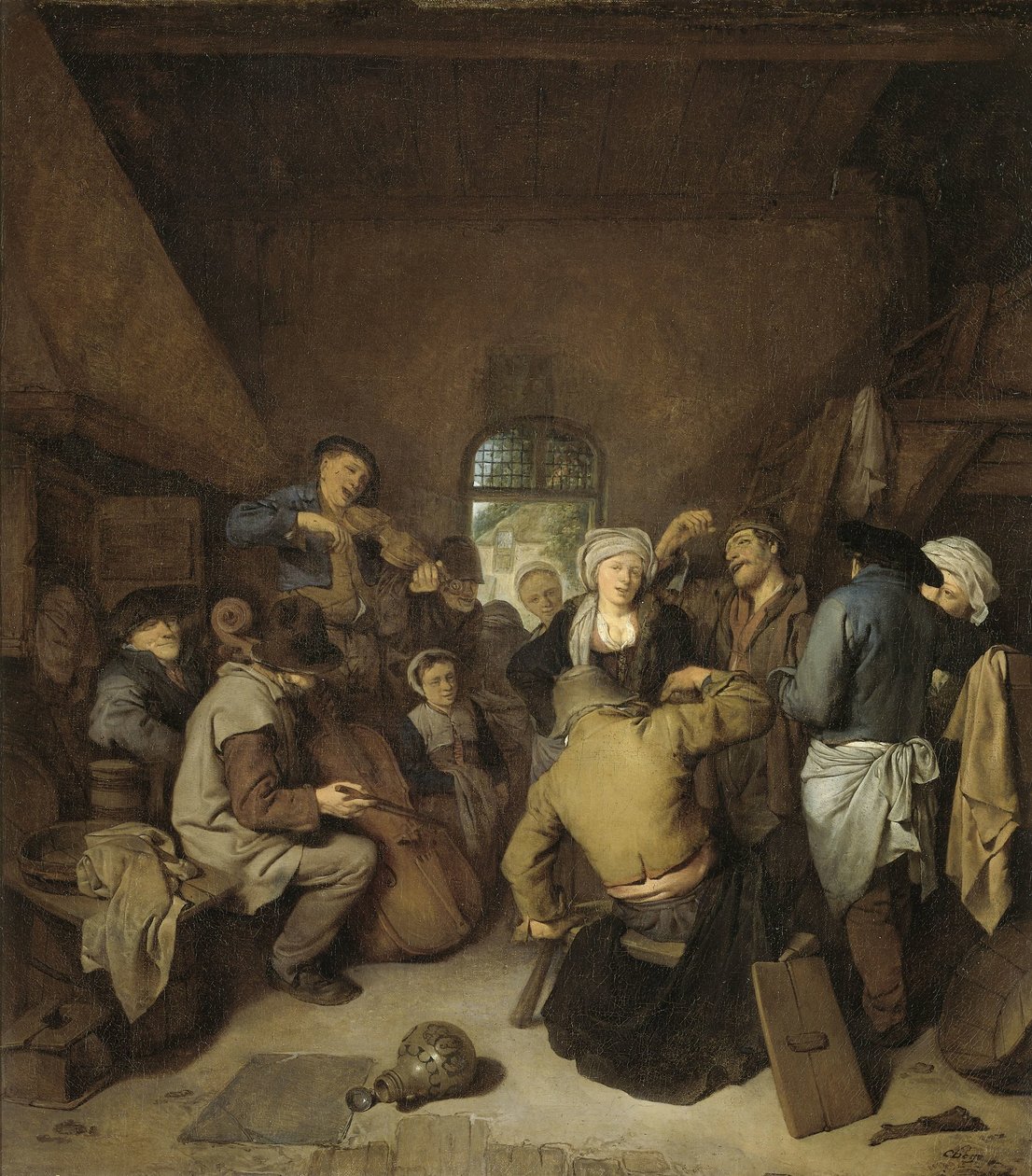 农民奏乐起舞 作者 Cornelis Pietersz。贝加