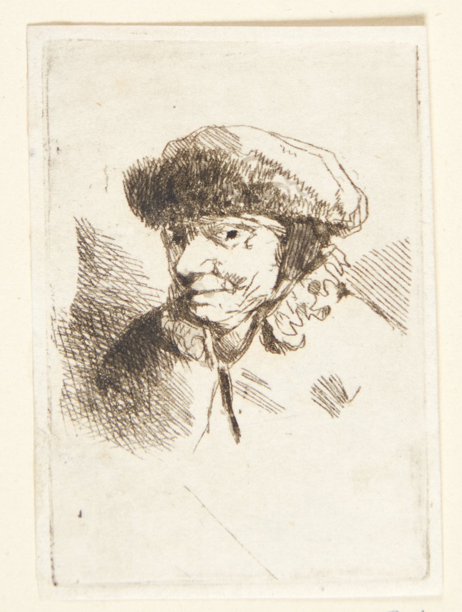 有毛皮帽子的微笑的老妇人 作者 Cornelis Pietersz Bega