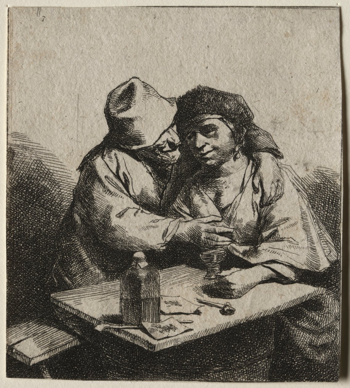 多情的夫妇。 作者 Cornelis Pietersz Bega