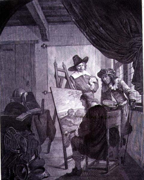 赞助人和画家，经过17世纪Cornelis Bega的绘画，18世纪 作者 Cornelis Pietersz Bega