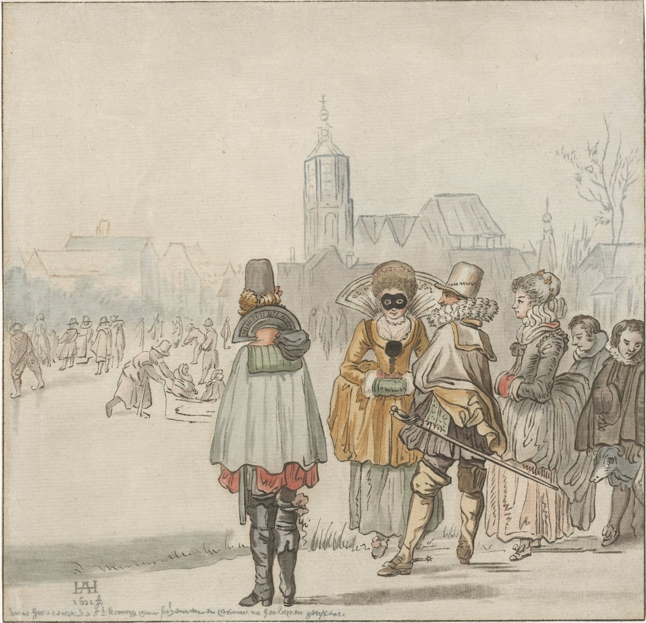 冰上的优雅陪伴 作者 Cornelis Ploos van Amstel（艺术家签名）