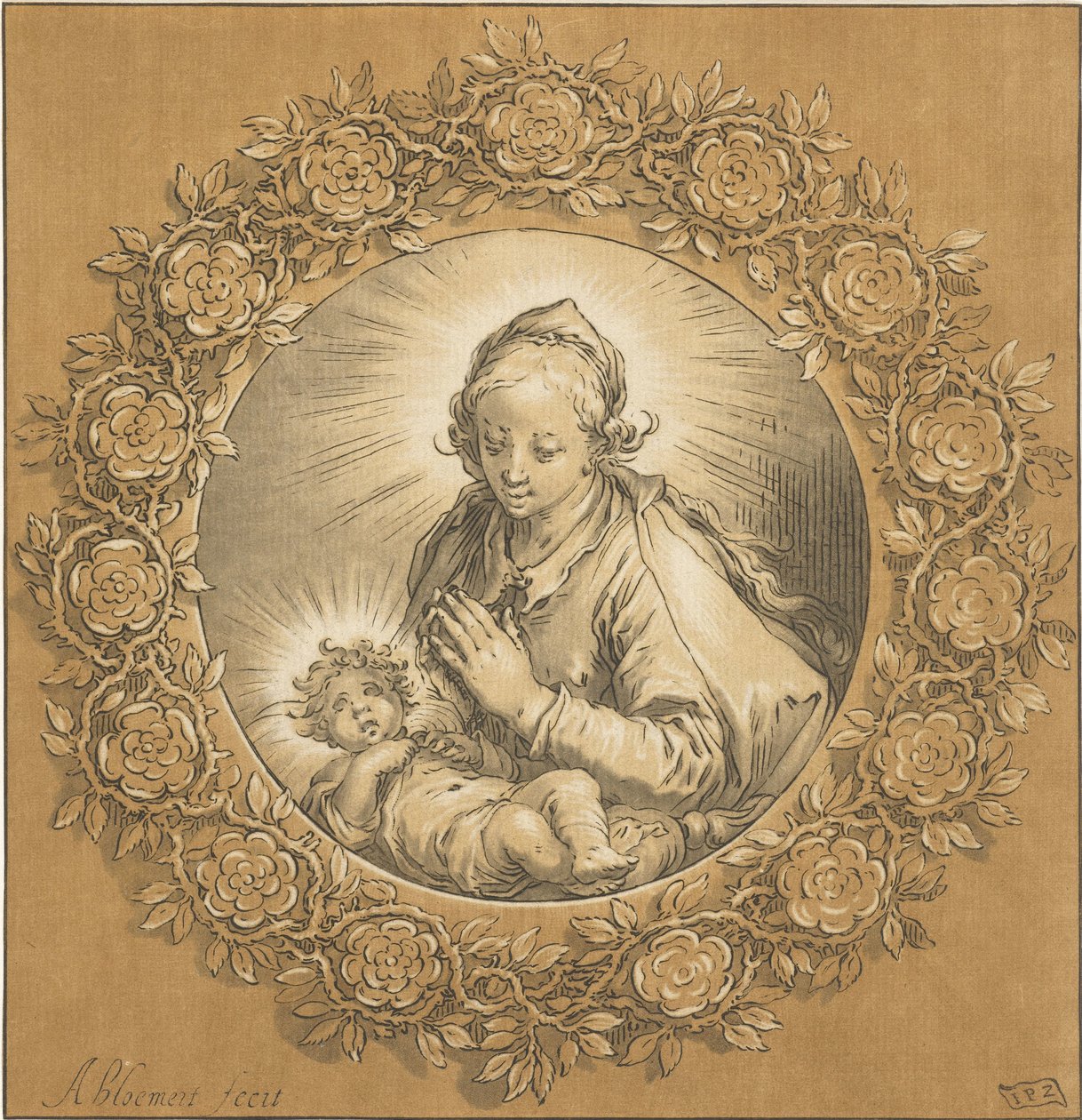 圣母玛利亚与耶稣圣婴
圣母玛利亚与耶稣圣婴 作者 Cornelis Ploos van Amstel（艺术家签名）