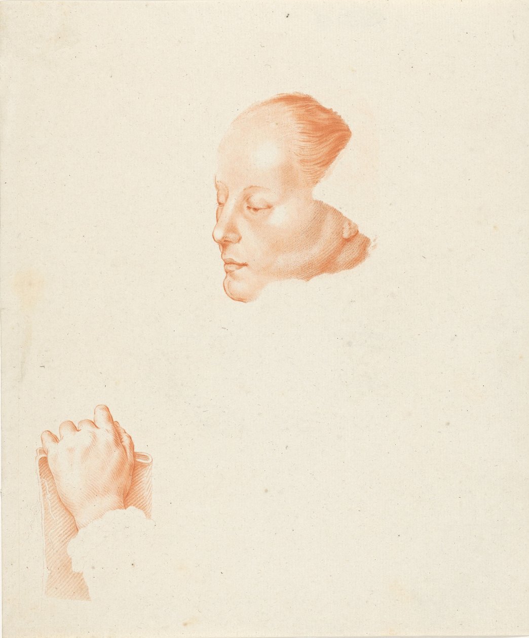 一个年轻女子的肖像 作者 Cornelis Ploos van Amstel（艺术家签名）