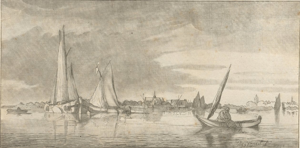 河景 作者 Cornelis Ploos van Amstel（艺术家签名）