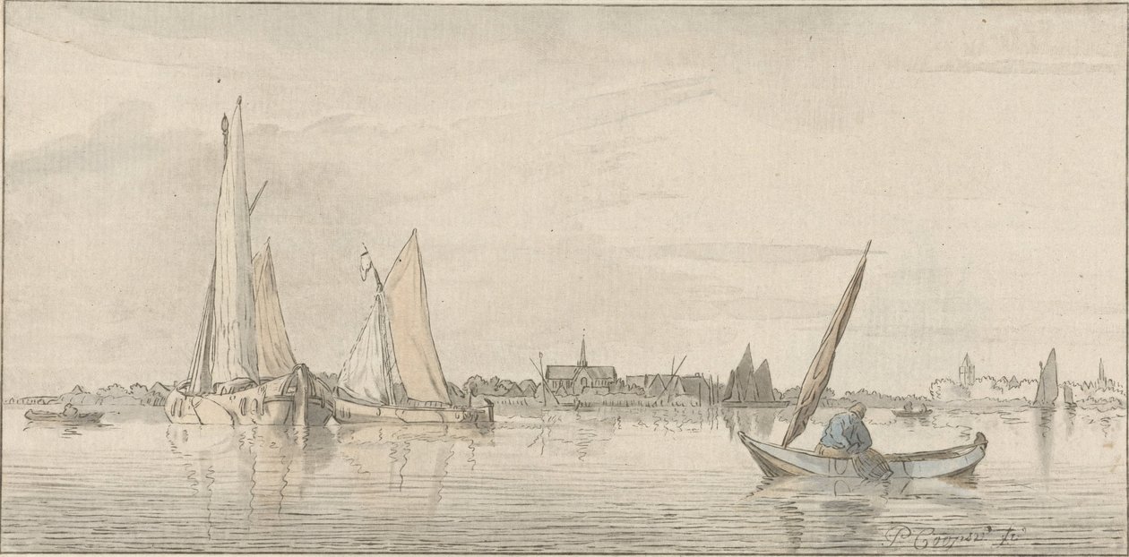 河景 作者 Cornelis Ploos van Amstel（艺术家签名）