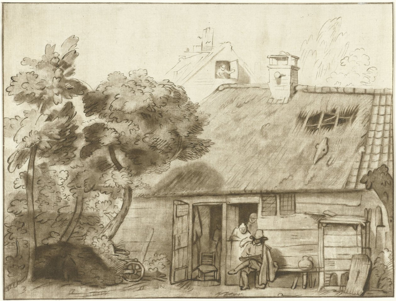 Tekenaar voor boerderij 作者 Cornelis Ploos van Amstel（艺术家签名）