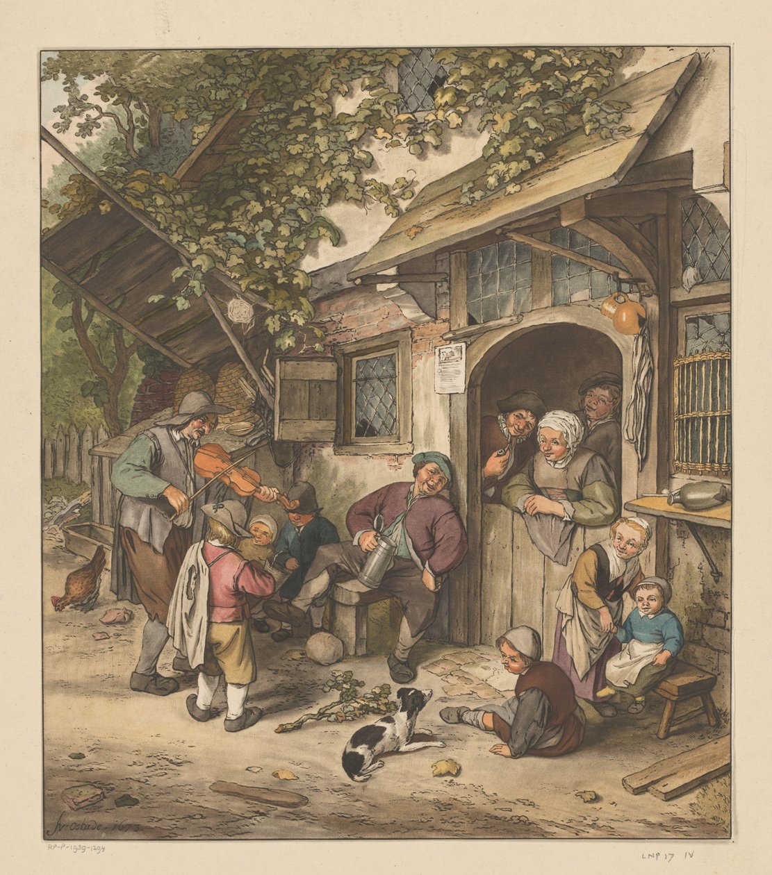 客栈前的提琴手 作者 Cornelis Ploos van Amstel（艺术家签名）