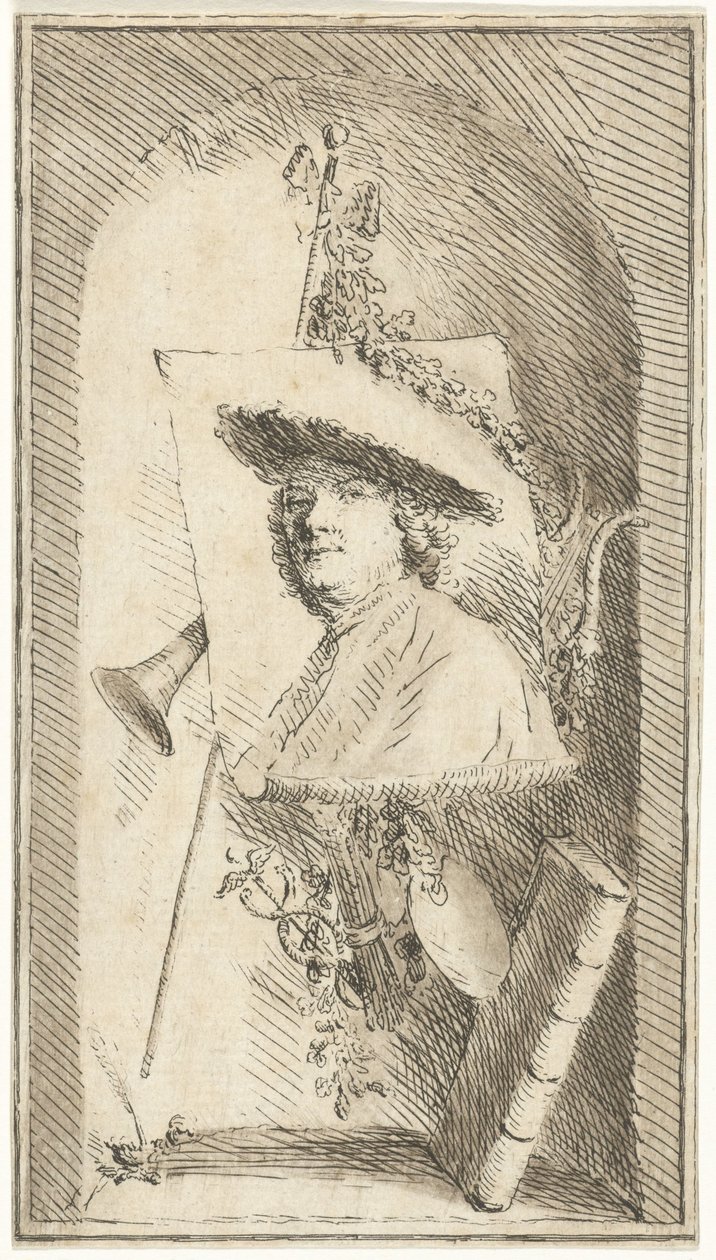 科内利斯·普洛斯·范·阿姆斯特尔的自画像 作者 Cornelis Ploos van Amstel（艺术家签名）