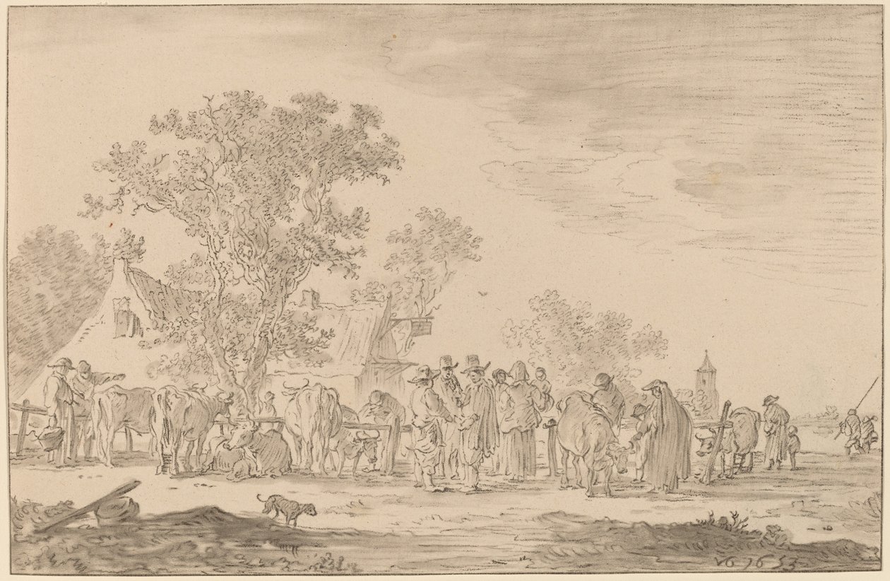 牛市，1767年。 作者 科内利斯·普洛斯·范·阿姆斯特尔
