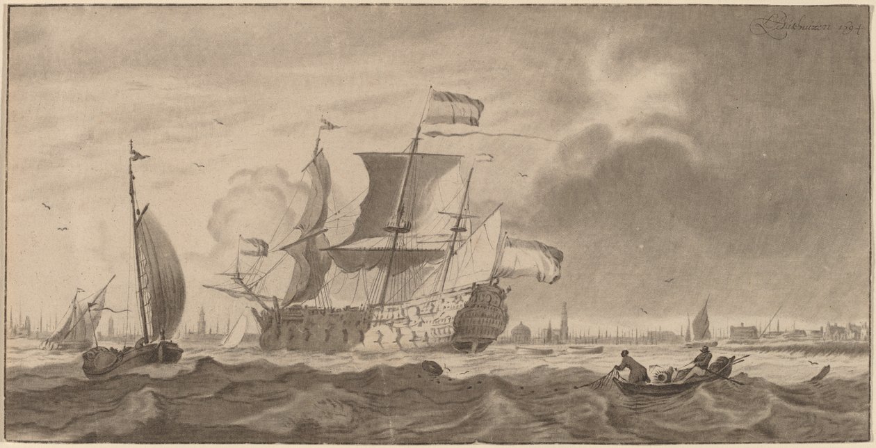 在Y国的战舰，1768年 作者 科内利斯·普洛斯·范·阿姆斯特尔