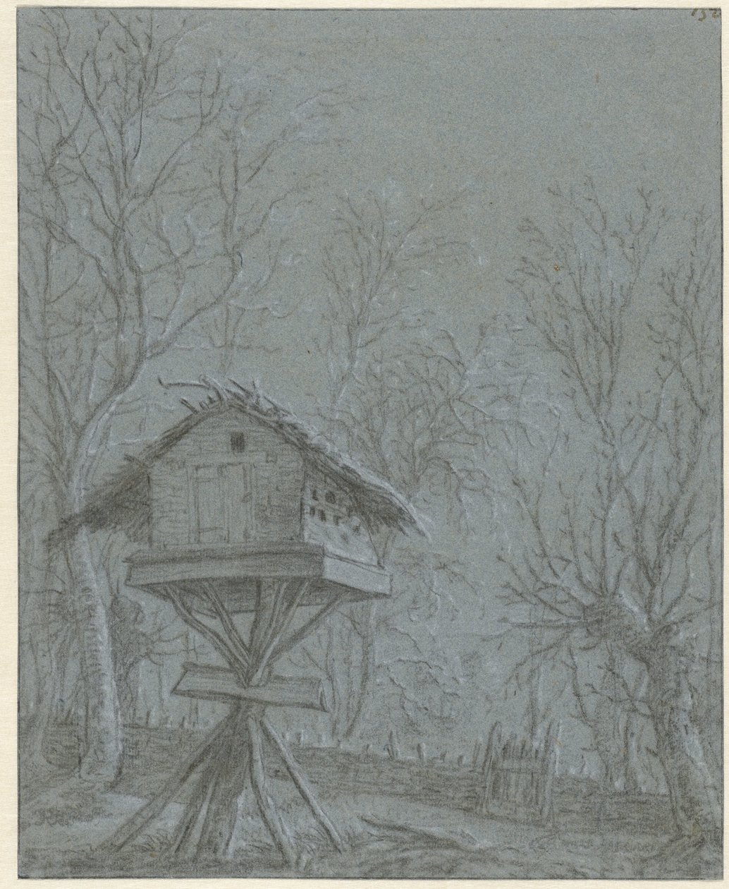 树丛中的鸽舍 作者 Cornelis Saftleven (可能)