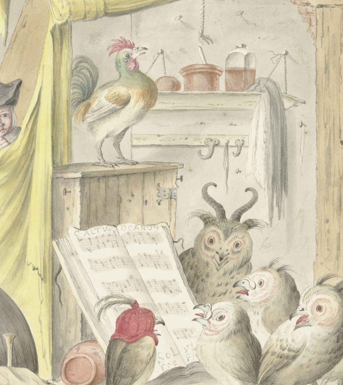 室内鸟类音乐会 作者 Cornelis Saftleven (可能)