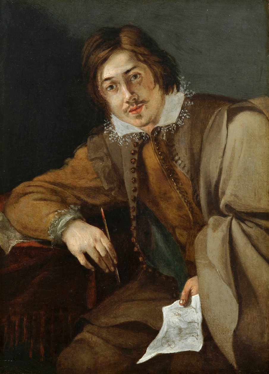 "自画像》 科内利斯-赫尔曼斯-萨夫特莱文（1607-1681年）的画作 铜板油画，尺寸21.1x15.5厘米 库斯托迪亚基金会 作者 科尼利斯·萨夫特文