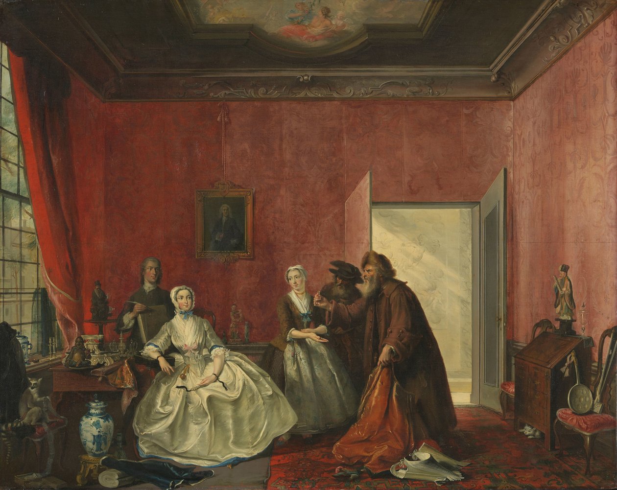 约翰娜和犹太商人 作者 Cornelis Troost（艺术家签名）