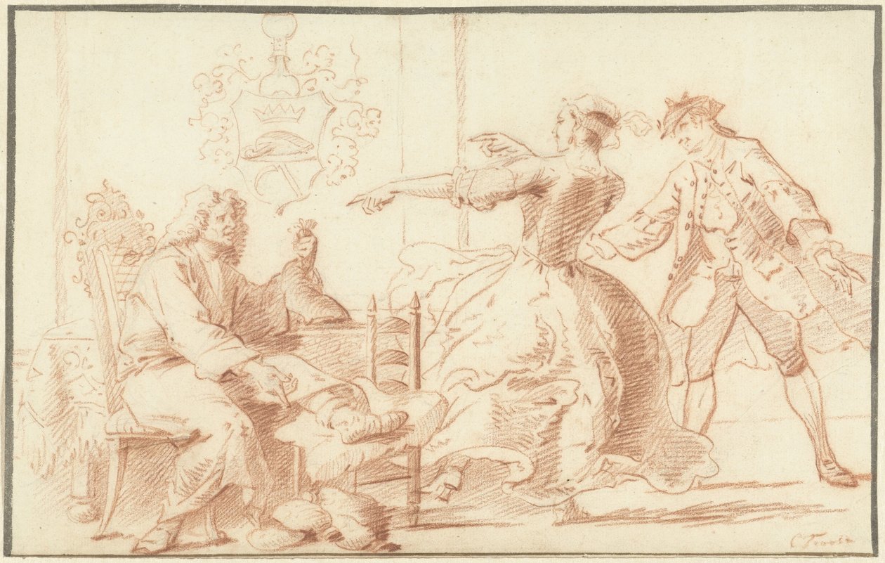 被年轻女子嘲笑的富翁骑手 作者 Cornelis Troost