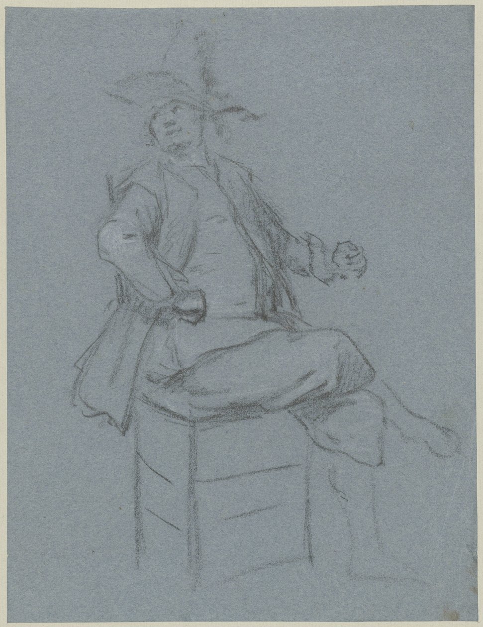 坐着的鹌鹑，向左四分之三倾斜的头部 作者 Cornelis Troost