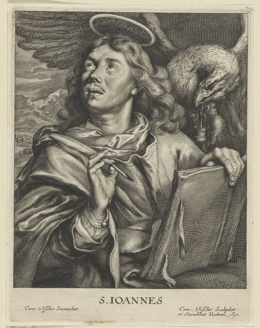 传道者约翰内斯
S.IOANNES（物品上的标题）
Vier evangelisten（系列名称） 作者 科内利斯·维舍尔 (II)