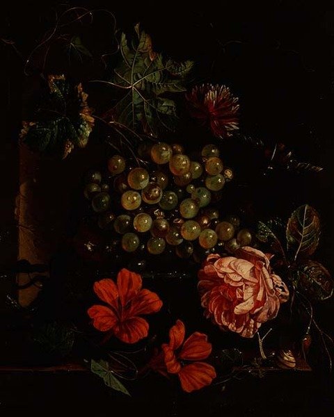 葡萄和花与甲虫、蜗牛和蜥蜴的关系 作者 科内利斯·德·希姆