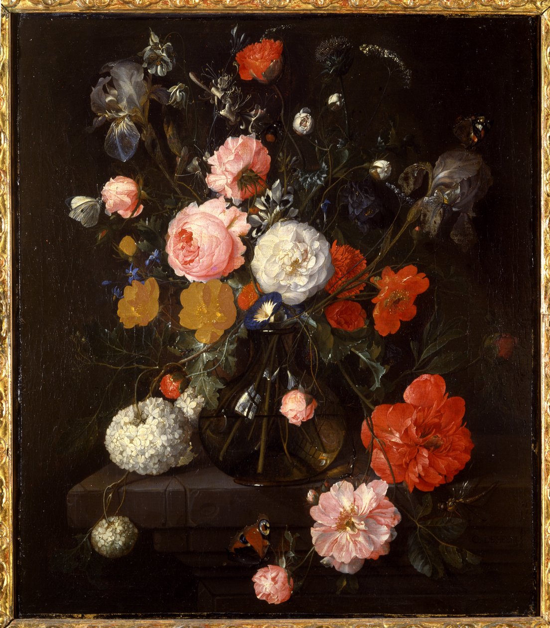 带花花瓶，c.1670-80 作者 科内利斯·德·希姆