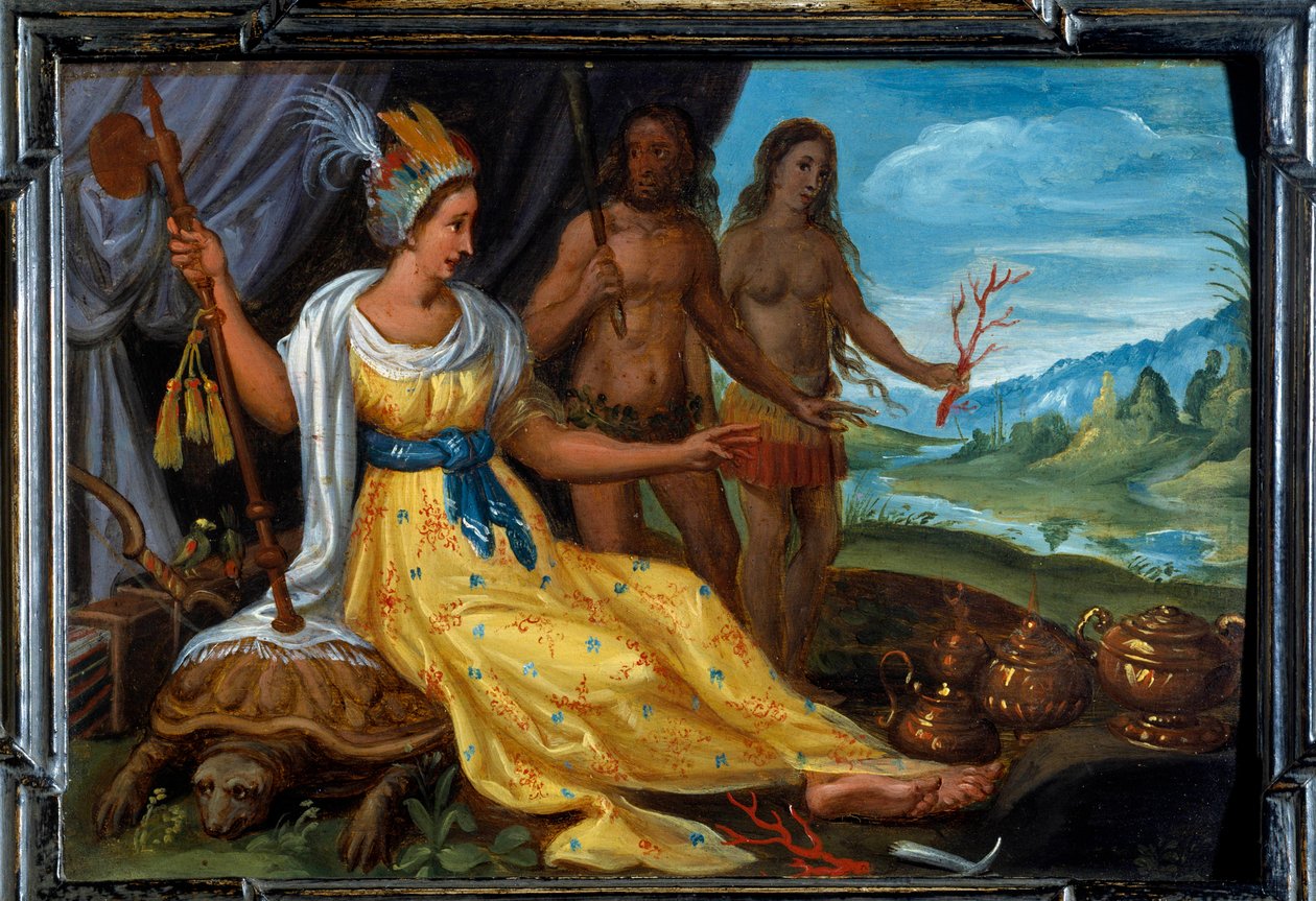 Four parts of the world: America. Painting by Cornelis De Baellieur (1607-1671), Flemish school 作者 Cornelis de I Baellieur