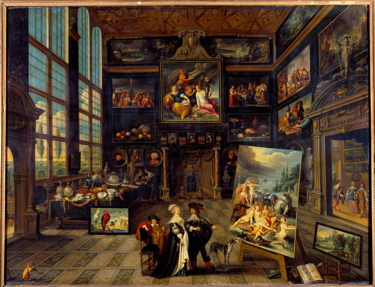 Cornelis de Baellieur (1607-1671) 1637 Sun. 的绘画和艺术作品画廊的内部视图。 0,99x1,23 m 作者 Cornelis de I Baellieur