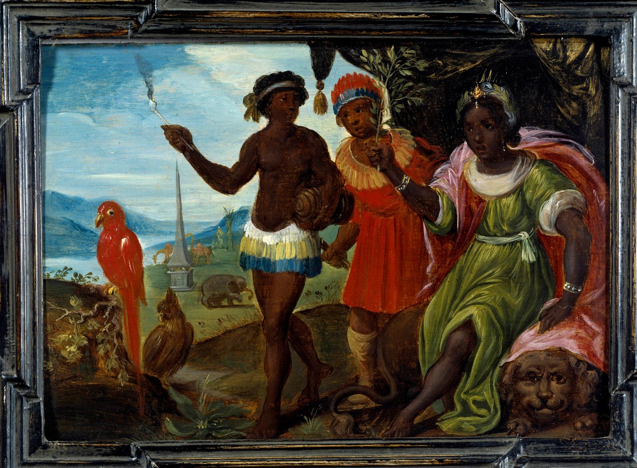 世界的四个部分：非洲。 佛兰芒学校 Cornelis De Baellieur (1607-1671) 的绘画 作者 Cornelis de I Baellieur