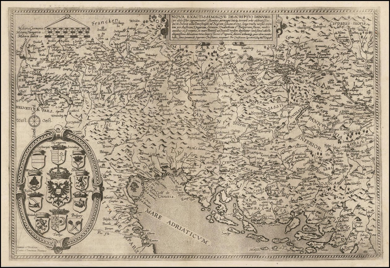 Cornelis de Jode 绘制的 1593 年多瑙河地图 作者 Cornelis de Jode