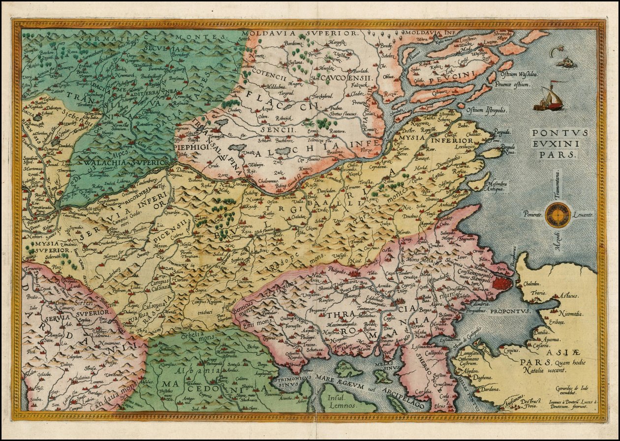 1593 年东巴尔干半岛地图 作者 Cornelis de Jode