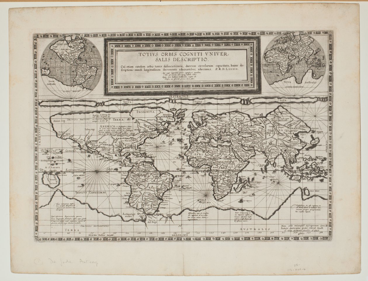 整个世界Cogniti通用描述，安特卫普，1593 作者 Cornelis de Jode