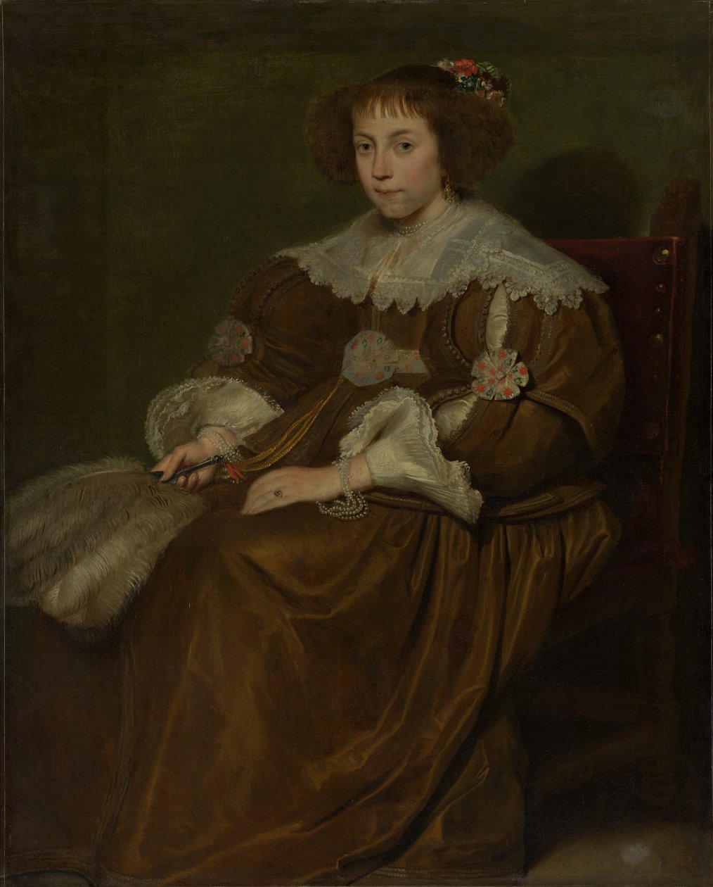 一个年轻女子的画像。 作者 Cornelis de Vos