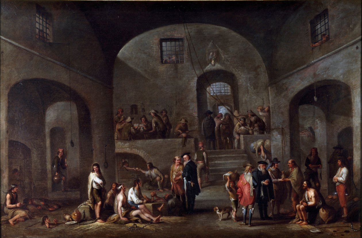下士的七幅作品：“囚犯的探访” Cornelis De Wael (1592-1667) (ec.flam) Genes 绘画，Banco di Chiavari 收藏 作者 科内利斯·德·瓦尔