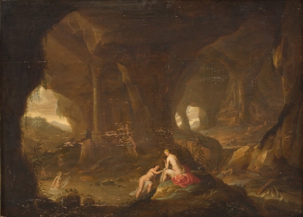 沐浴在风景中的仙女 作者 Cornelis van Poelenburch