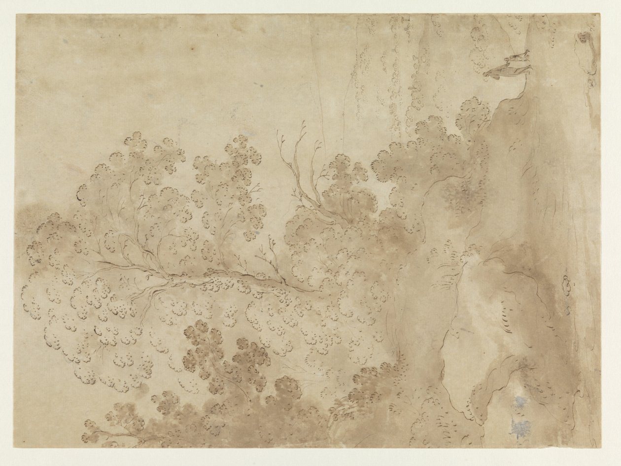 有树木的丘陵景观 作者 Cornelis van Poelenburch