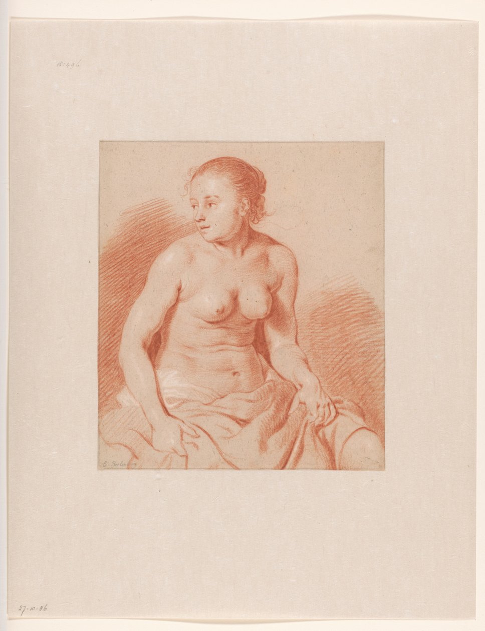 坐姿女性裸体 作者 Cornelis van Poelenburch
