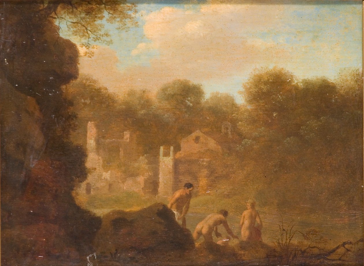 仙女洗澡的风景》，1606-1667年 作者 科内利斯·范·波伦伯格