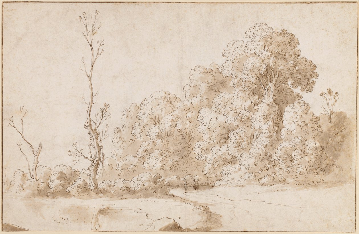树木繁茂的风景 作者 Cornelis van Poelenburgh或Poelenburch