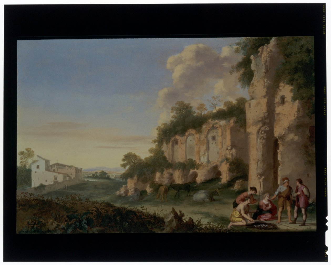 风景中的红雀 作者 Cornelis van Poelenburgh或Poelenburch