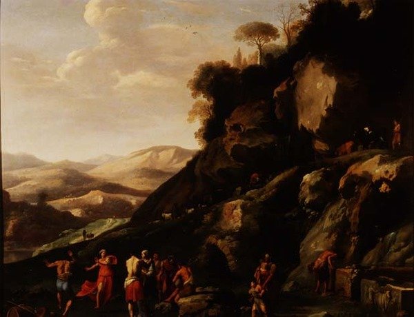 农民在风景中跳舞 作者 Cornelis van Poelenburgh或Poelenburch