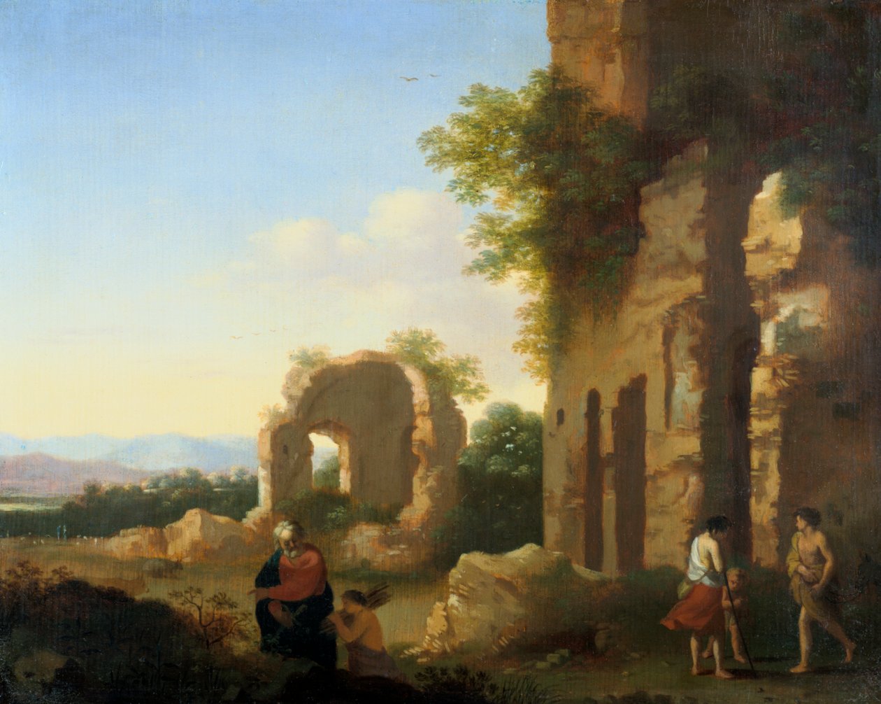 亚伯拉罕和以撒的离开，十七世纪 作者 Cornelis van Poelenburgh或Poelenburch