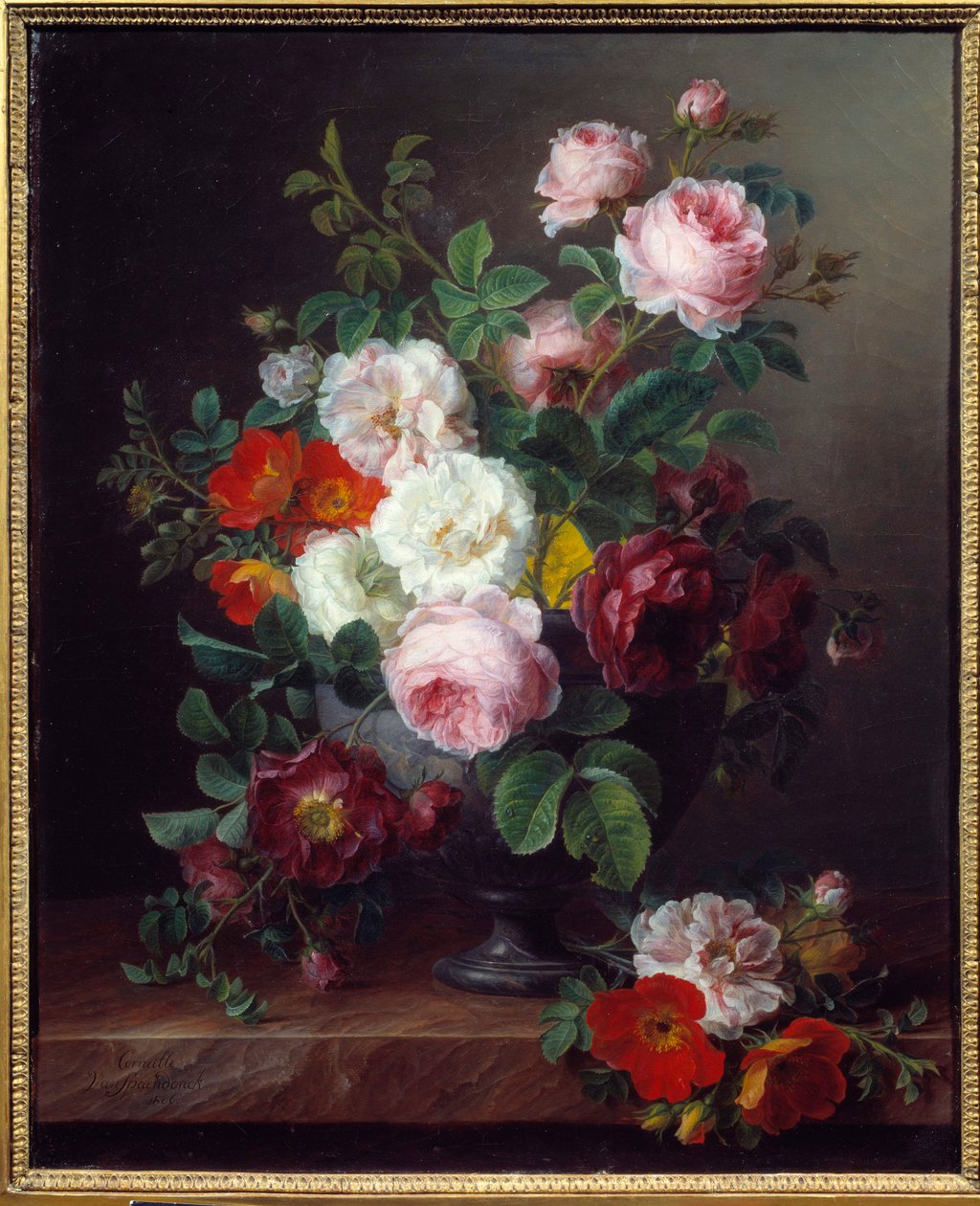 Crow Van Spaendonck (1756-1840) 1806 年里昂美术博物馆的花瓶绘画 作者 Cornelis van Spaendonck
