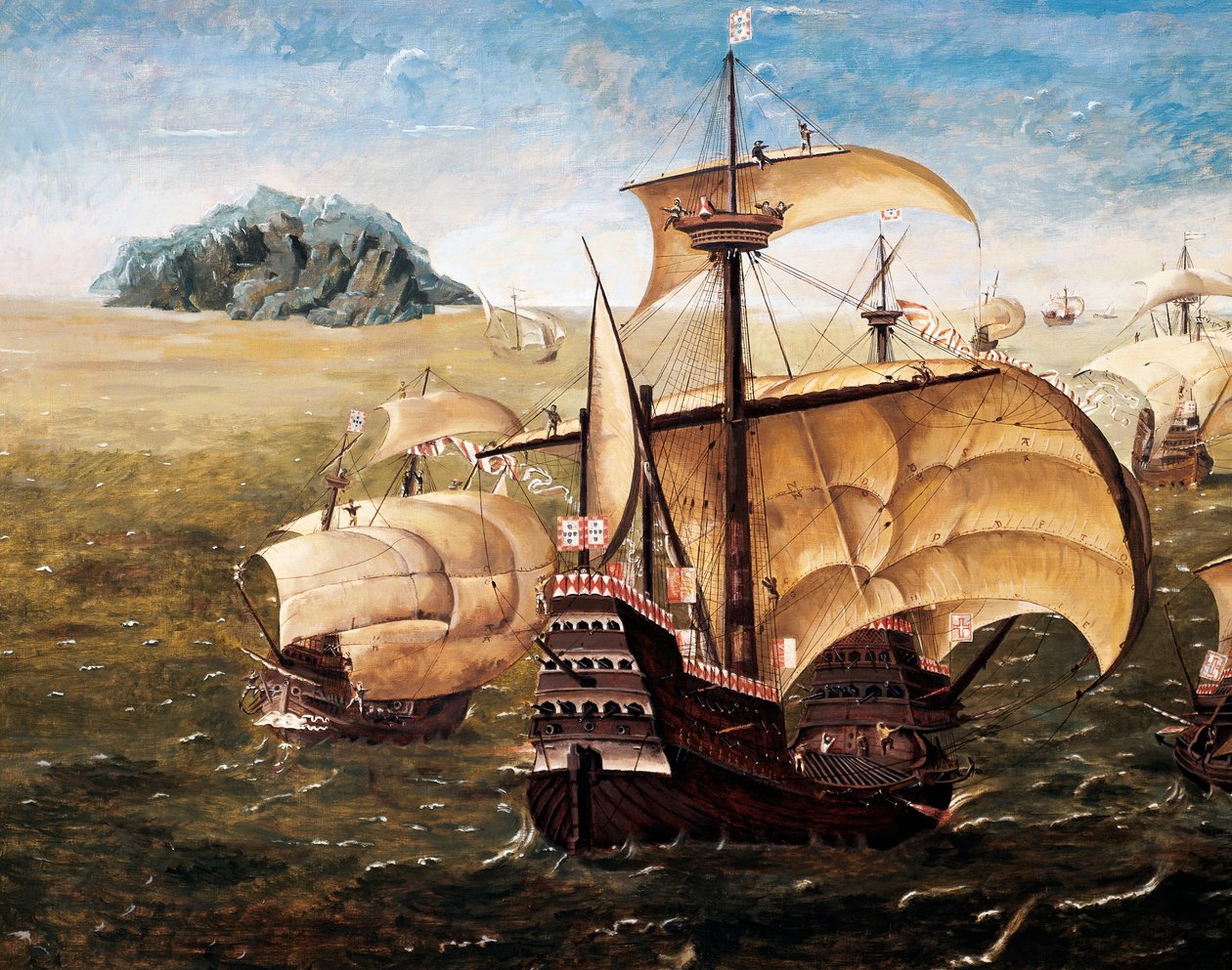 葡萄牙舰队，科尼利厄斯-安东尼松（1499-1557 年）绘画的复制品 作者 科尼利斯·安东尼奥