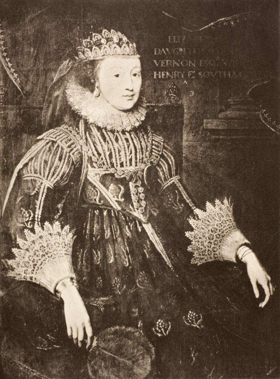 Elizabeth Wriothesley，来自Allan Fea的“烈士国王回忆录”，1905年出版 作者 科尼利厄斯·詹森·范·科伦（Cornelius Janssen van Ceulen）