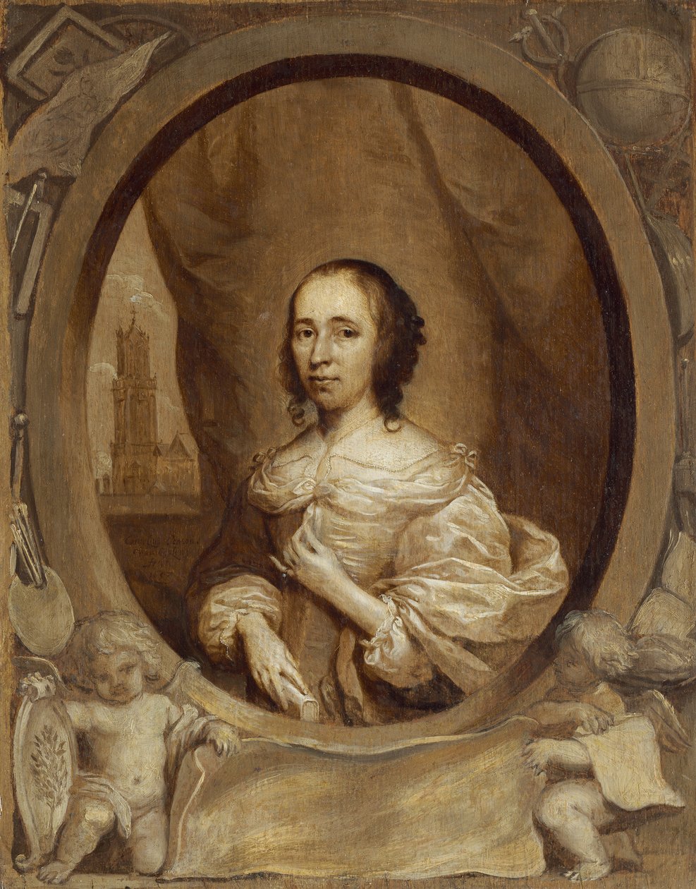 Anna Maria van Schurman，1657 作者 科尼利厄斯·詹森·范·科伦（Cornelius Janssen van Ceulen）