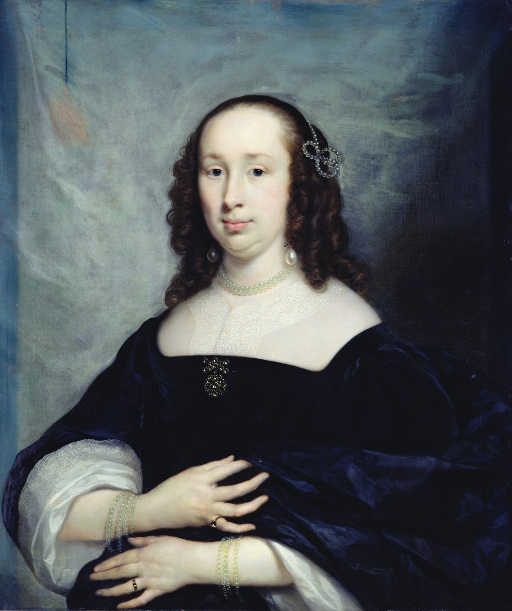 荷兰妇女的画像 作者 科尼利厄斯·詹森·范·科伦（Cornelius Janssen van Ceulen）